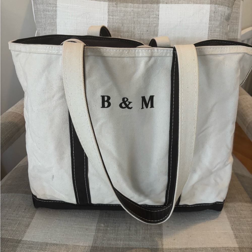L.L. Bean Boat and Tote Zip-Top Large, Long Handle, Black